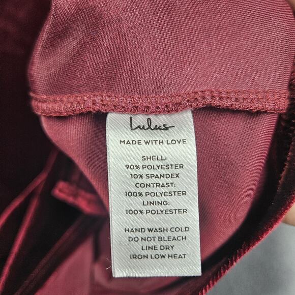 Lulus Velvet Dress Womens XS Burgundy Satin Mini Fairy Whimsical Goth Babydoll - Picture 6 of 12